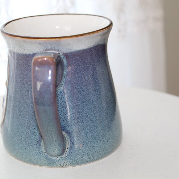 Ceramic Studio Pottery Hand Crafted Oversized La Rochelle Blue Stoneware Mug Dog - Picture 4 of 8